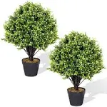 I.C.elaine 24 inch Faux Boxwood Topiary Trees