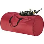 Red Holiday Christmas Tree Canvas Zippered Storage Bag Large For 9 Foot Tree