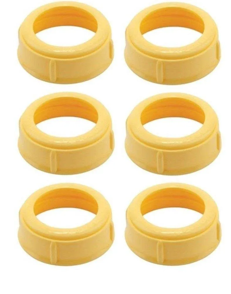 6 Collars MEDELA Bottle Nipple Collars Rings New! for slow or medium flow Wide .