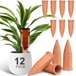 Baxrou Plant Self Watering Stakes 12 Pack Terracotta Watering Spikes for Indoor