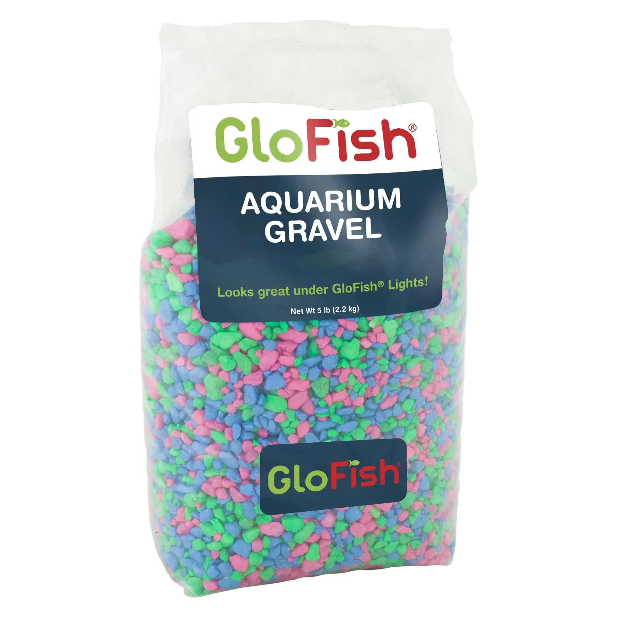 GloFish Aquarium Gravel, Pink/Green/Blue, 5-lb