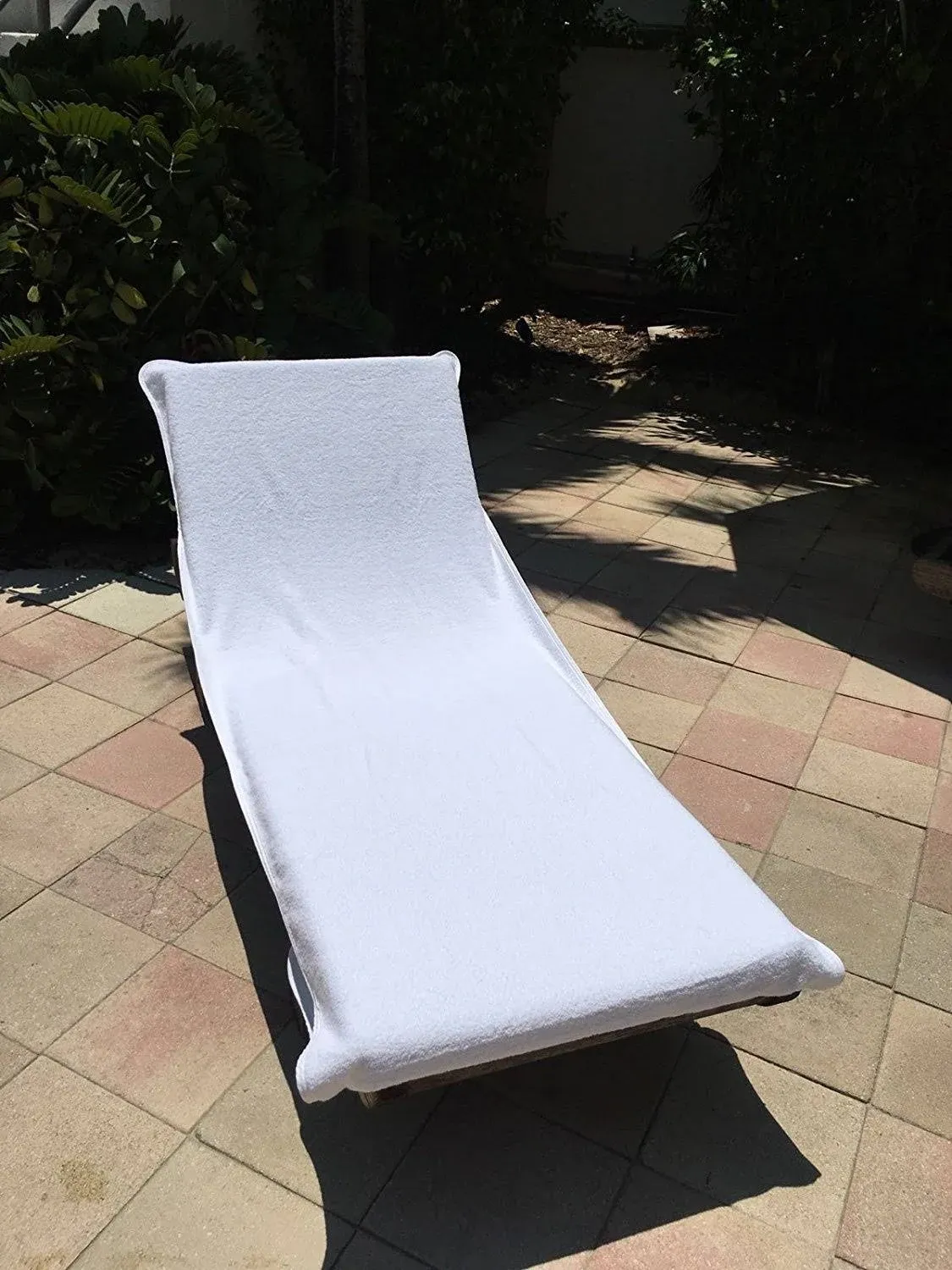 100% Turkish Cotton Chaise Lounge Chair Beach Towel Cover QuickDrying Oeko White