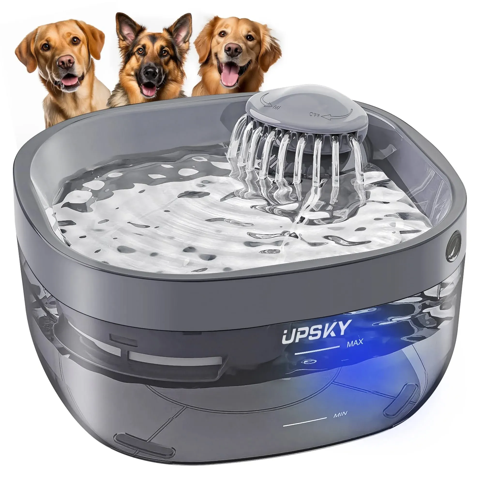 UPSKY 1.8Gal/7L Pet Automatic Water Fountain Big Dog Cat Drinking Bowl Dispenser