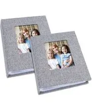 Vienrose Small Photo Album 4X6 Photos, 2 Pack Linen Cover Mini Photo Book