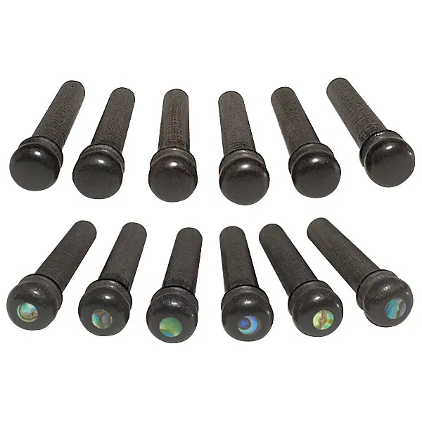 Taylor Ebony Bridge Pins Set of 6 Abalone