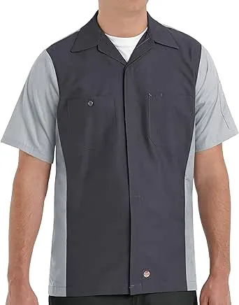 Red Kap Men's Ripstop Crew Shirt, Short Sleeve