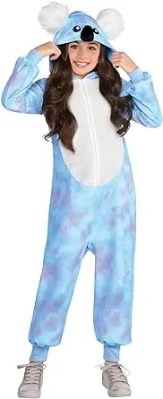 Party City Koala Zipster Halloween Costume for Girls, Plush Hooded Onesie, Blue and Purple