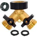 Morvat Heavy Duty Brass & Rubber 2 Way Garden Hose Y Splitter