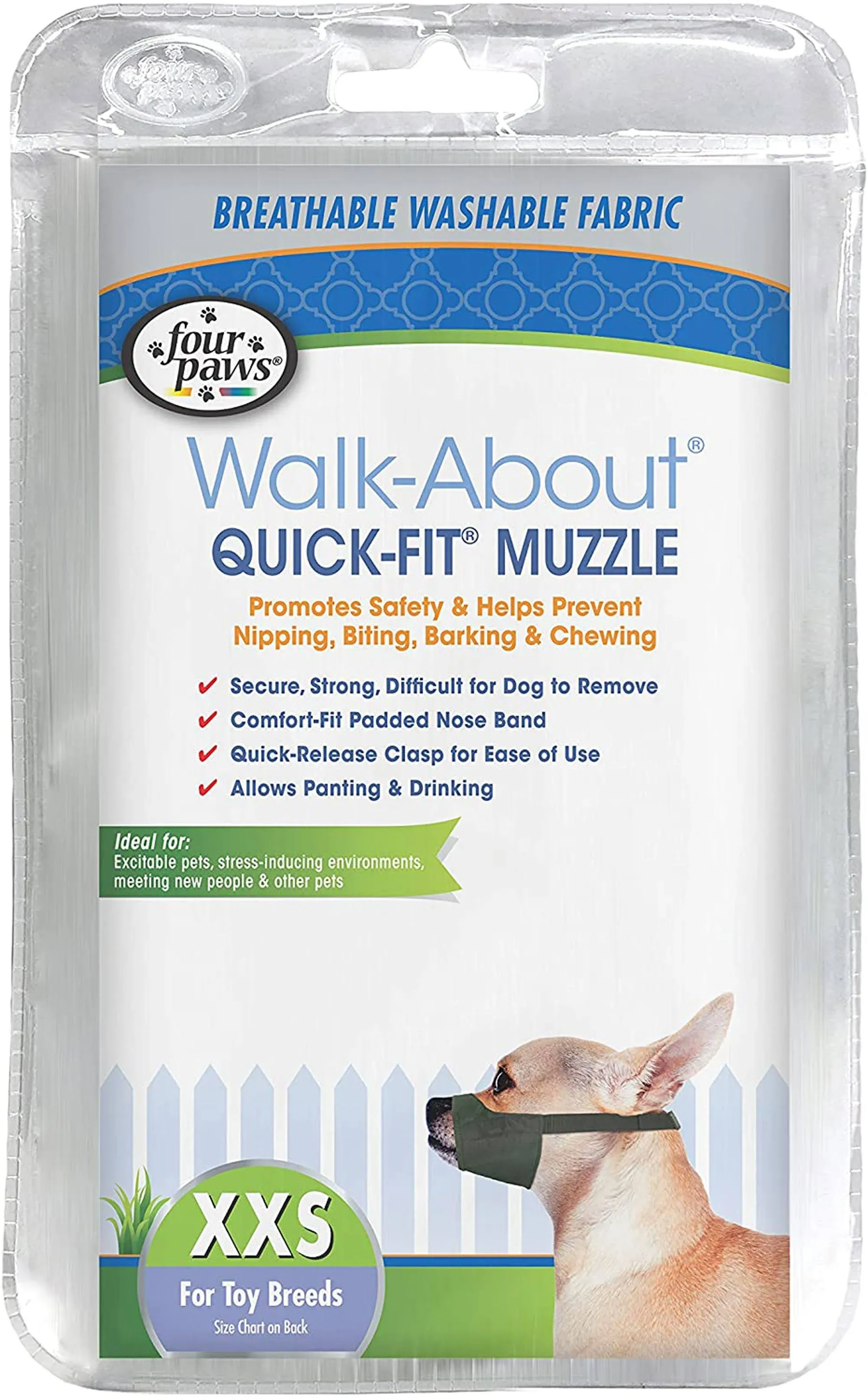 Four Paws Walk About Quick Fit Muzzle for Dogs XX-Small - 1 count