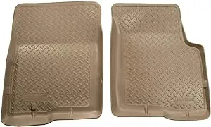 1984 Ford Bronco Front Row Floor Mats, Tan, Made Of Rubberized/Thermoplastic, Sport Utility 33003 by Husky Liners®