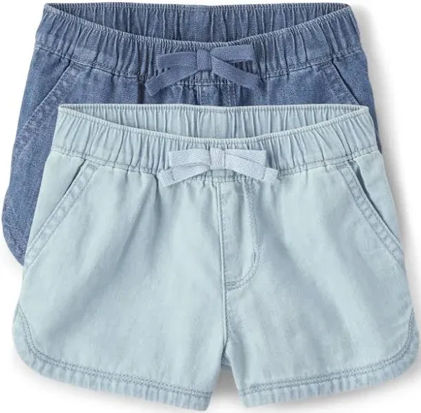 The Children's Place Baby Girls' and Toddler Pull on Chambray Shorts