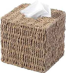 Natural Woven Seagrass Wicker Tissue Box Cover Holder