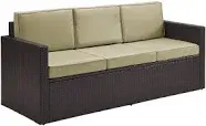 Crosley Furniture Palm Harbor Outdoor Wicker Sofa Sand