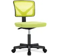 DUMOS Armless Desk Chairs with Wheels Cute Home Office Chair No Arms, Ergonomic Adjustable Swivel Rolling Task Chair, Comfy Mesh Mid Back Computer