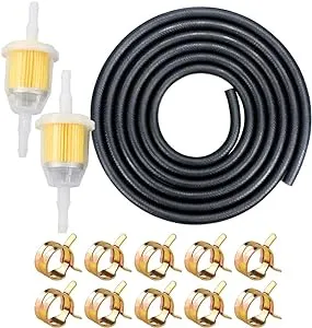 IZOKEE 5/16" inch ID Fuel Line Set - 2 Meter / 6-Foot 5/16" inch Fuel Line + 2 Pcs 5/16 inch Fuel Filters + 10 Pcs 2/5" ID Hose Clamps for Kawasaki