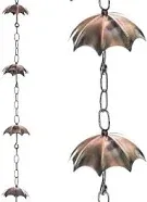 Rain Chains 72" Metal Decorative Umbrella Rain Chain Bell