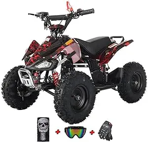 X-PRO Thunder 40 ATV 4 Wheelers 40cc ATV Quads Quad (Red Lighting)