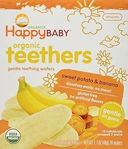 Happy Baby Organics Sweet Potato & Banana Gentle Teething Wafers