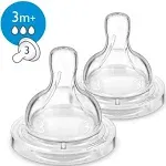 Philips AVENT BPA Free Classic Medium Flow Nipple, 2-Pack