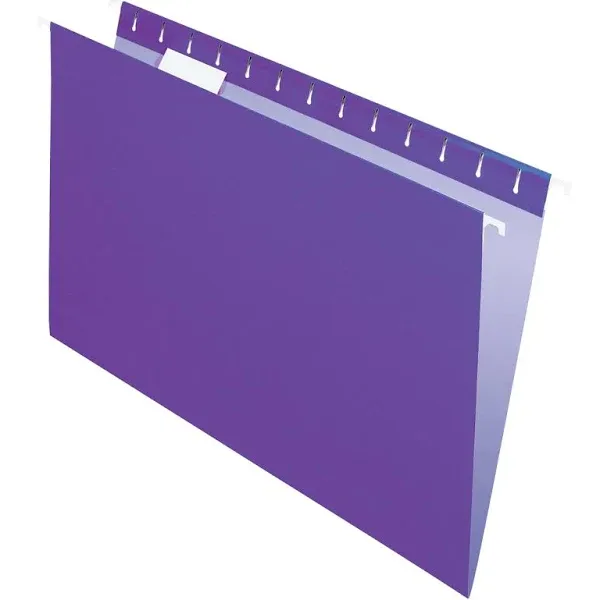 Office Depot 2-Tone Hanging File Folders, 1/5 Cut, 8 1/2in. x 14in, Legal size, Purple, Box of 25, Od81631