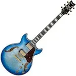 Ibanez AM93QM Artcore Expressionist Electric Guitar, Jet Blue Burst