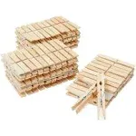 Juvale 100-Pack Large 4 Inch Wooden Clothespins - Heavy Duty Outdoor C