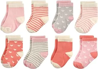 Hudson Baby Baby Girls' Cotton Rich Newborn and Terry Socks