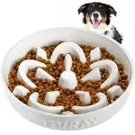 Ceramic Slow Feeder Dog Bowls, 2.5 Cups Dog Slow Feeder Bowl, Puzzle Dog Food...