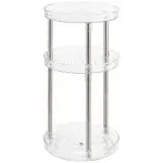 mDesign Spinning 3-Tier Lazy Susan Makeup Organizer Storage Tower