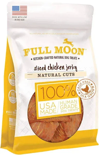 Full Moon Chicken Jerky Healthy All Natural Dog Treats Human Grade Made in USA Grain Free 12 oz