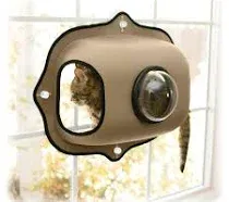 K&amp;H EZ Mount Bubble Window Pod &amp; Cat Perch - Tan - Holds up to 27kg