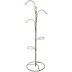 Yard Butler YT-5 Yard Tree Hanging Garden - Three Shepherd Hooks for Outdoor or Indoor Plant Hanging - Two Circular Holders for Plant Pots - Heavy Duty Anti-Tip Base and Steel Center Pole