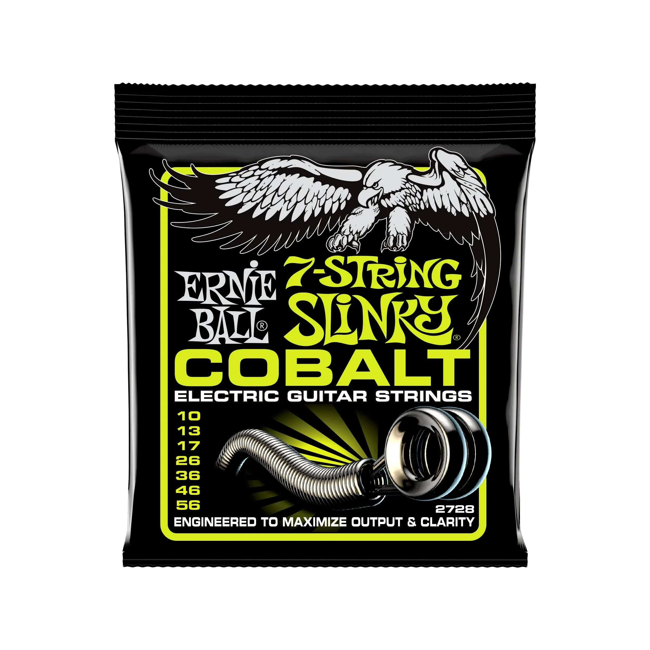 Ernie Ball 7-String Regular Slinky Cobalt Electric Guitar Strings, 10-56 Gauge (P02728)