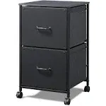 2 Drawer Mobile File Cabinet, Rolling Printer Stand, Fabric Vertical Filing