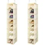 Hanging Shoe Organizer for Closet with Side Mesh Pockets，Hat Racks for Baseball 