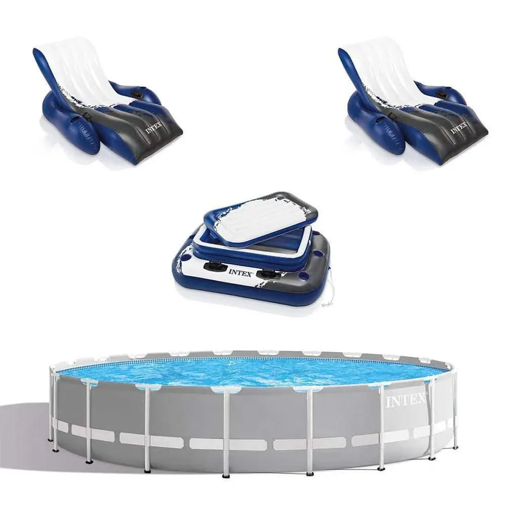 Intex 20ft x 52in Prism Frame Above Ground Swimming Pool Set with Filter Pump