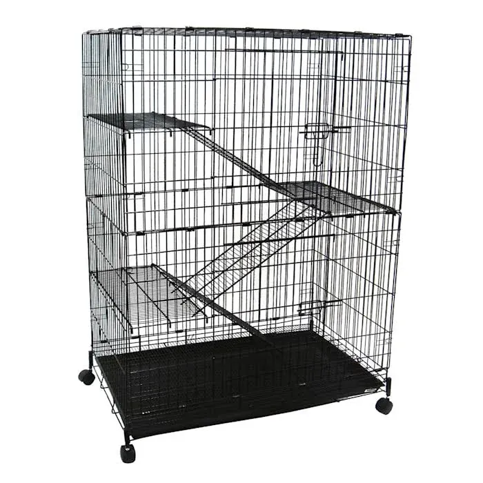 Yml 4-Level Small Animal Chichilla Cat Ferret Cage Black