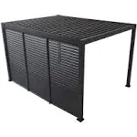 Mirador 10'x10' Pergola Accessories Aluminum Louvered Fixed Shutter Wall, Charcoal Black, Size: Fixed 1/3x10’