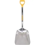 TRUE TEMPER Aluminum Scoop with Hardwood Handle, 18 in L x 15.25 in W blade, Square, 26 in Hardwood;Plastic, D-Grip Handle