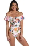 La Blanca Women's Paradise Ruffle One-Piece Swimsuit