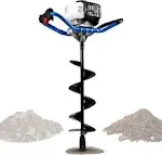 Landworks Earth Auger Power Head Heavy Duty 3HP 52cc 2 Stroke Gas Engine w/Steel 8"x30" Bit w/Fishtail One Man Post Hole Digger for Planting, Earth