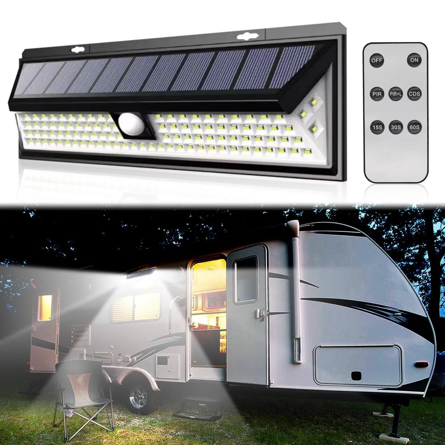 CCBASEBALL Solar RV Porch Light