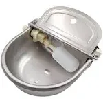 Stainless Steel Automatic Waterer Bowl with Float Valve Automatic Dog Water Bowl Water Trough for Dog Livestock Pig Chicken Goat Waterer with Drain Plug