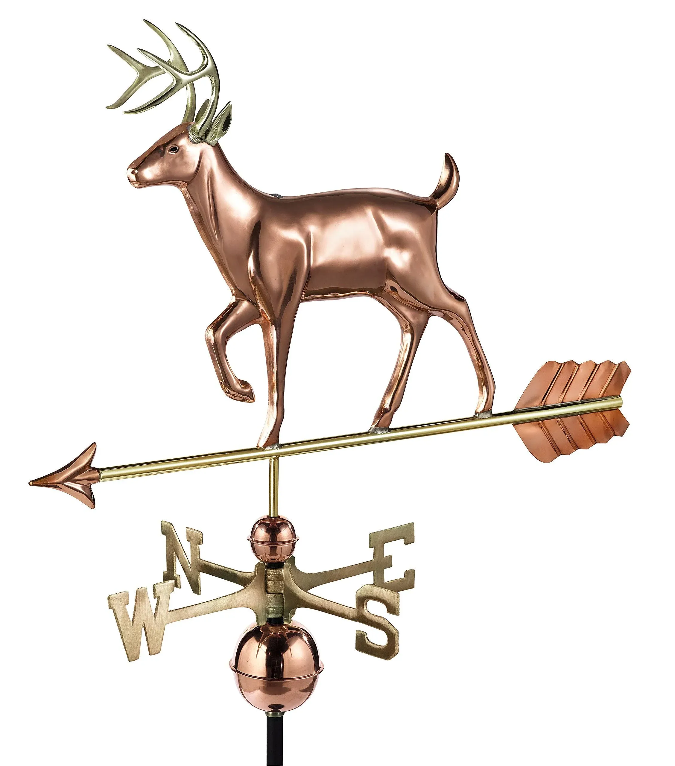 White Tail Buck Weathervane, Pure Copper