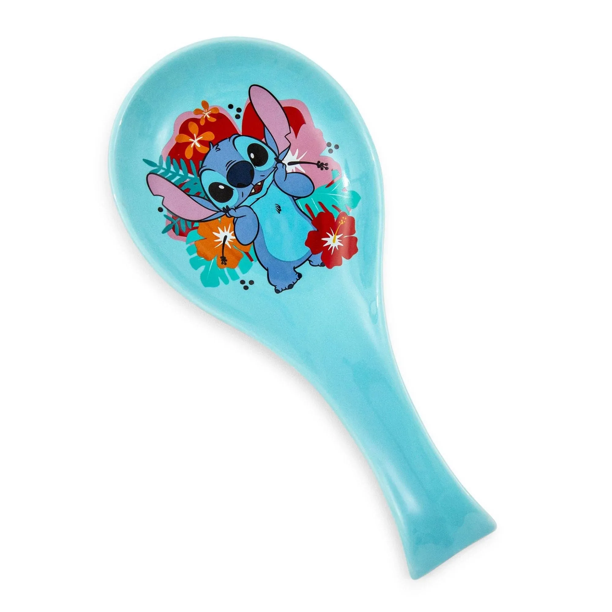 Disney Lilo &amp; Stitch Hibiscus Flowers Ceramic Spoon Rest Holder