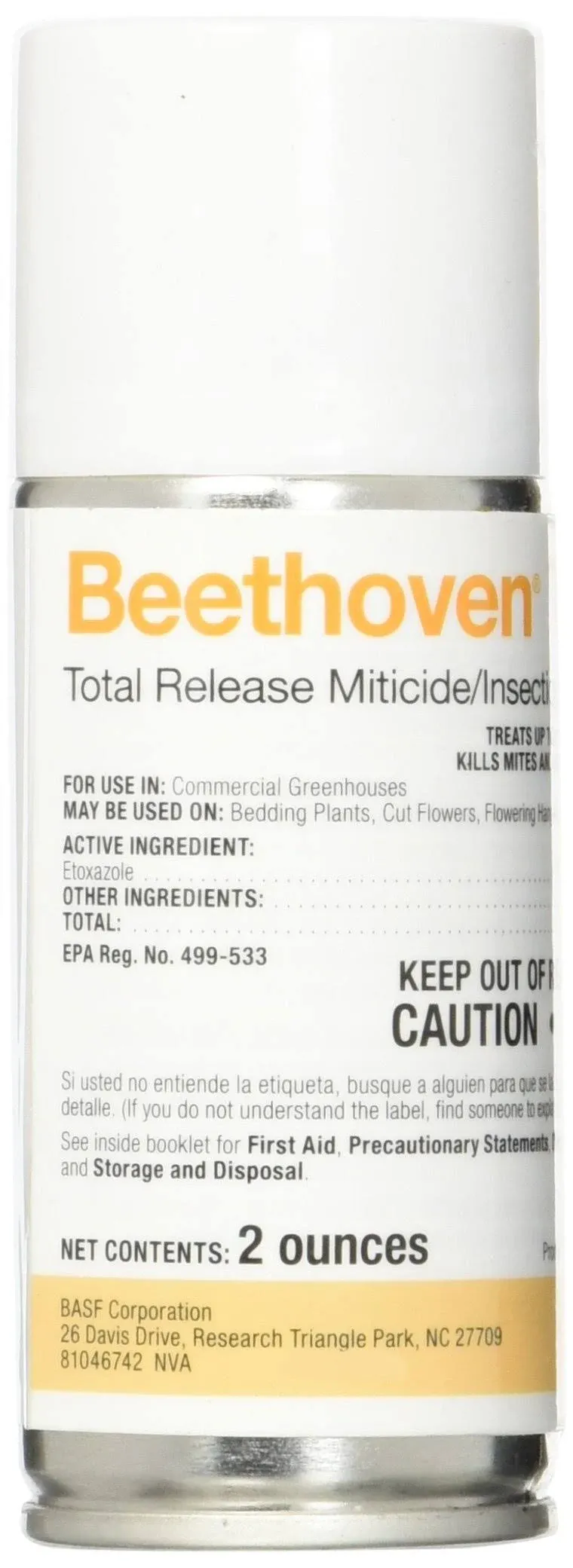 Beethoven TR Miticide Insecticide For Greenhouse Use 2 oz Can by BASF