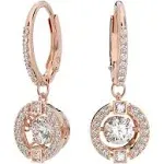 Swarovski Rose-gold Tone Plated Sparkling Dance Pierced Earrings, Women's, White