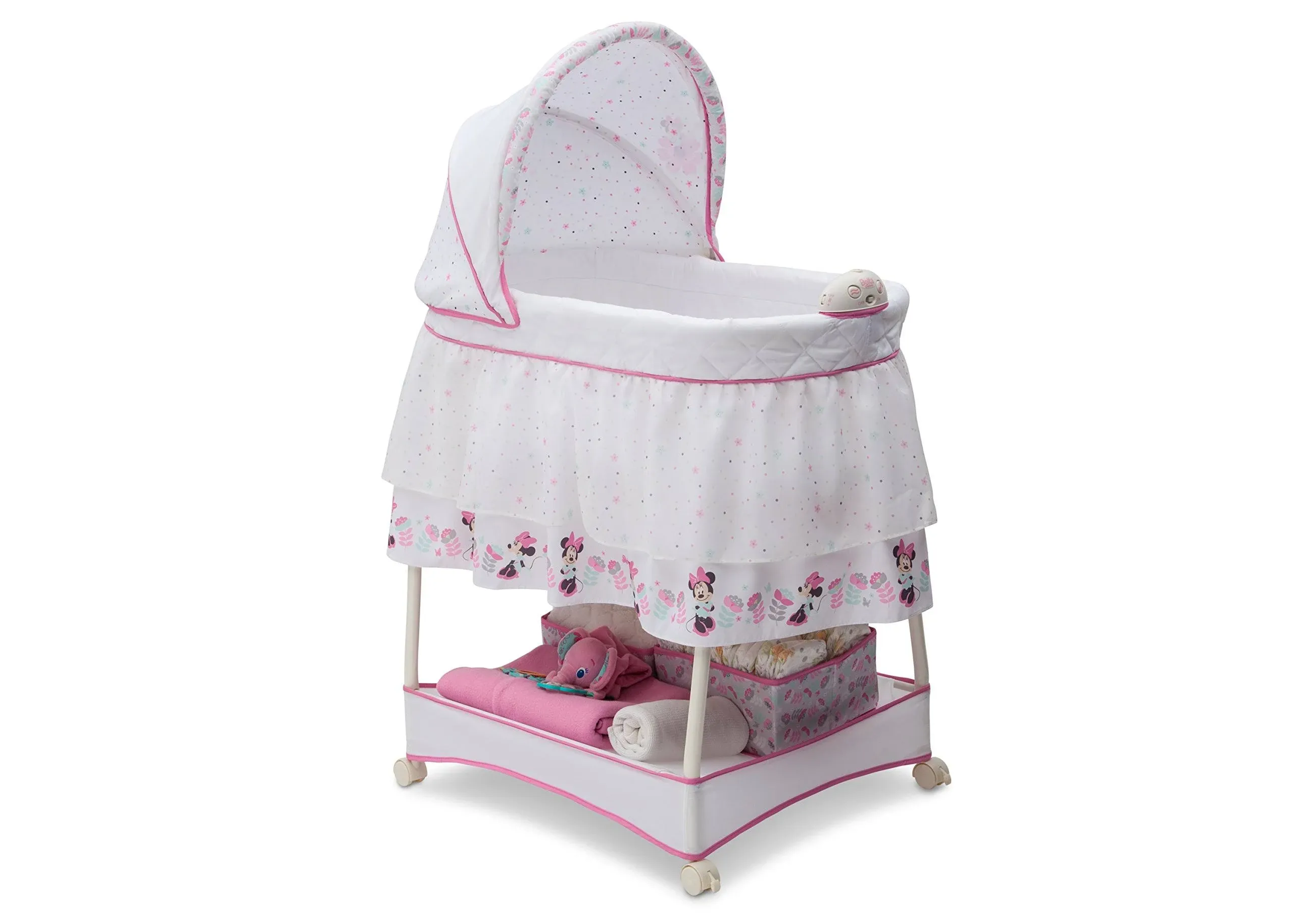 Bedside Bassinet - Portable Crib with Lights, Sounds and Vibration