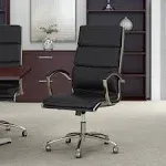 Bush Business Furniture Modelo High Back Leather Executive Office Chair in White