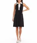 Karen Kane Contrast Placket Dress Black/ White